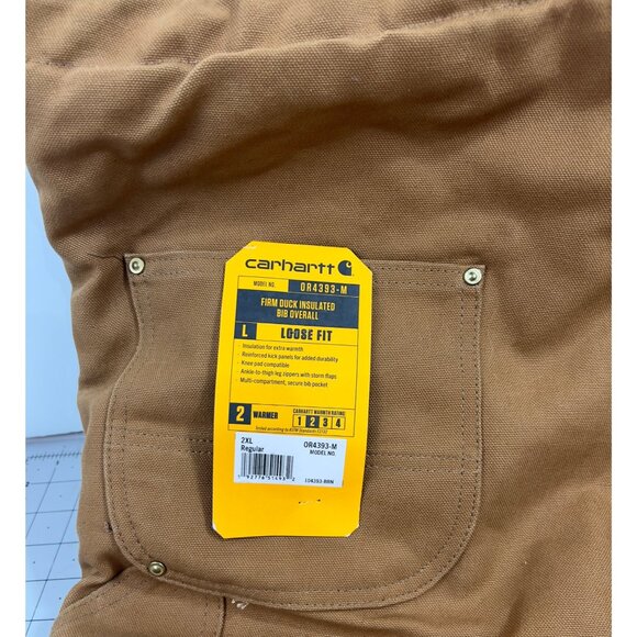 Carhartt Brown Duck Insulared Bib Overall  Men’s Sz. XXL 2XL New OR4393-M - Picture 9 of 10